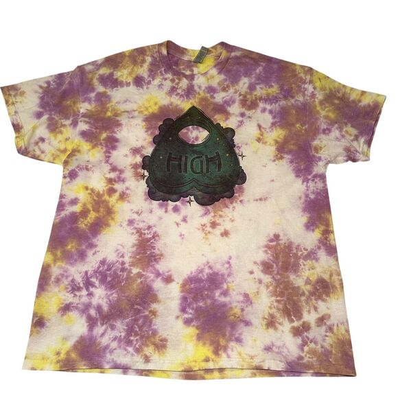 Tie Dye Ouija Board Graphic T-Shirt Men's Size XL Multicolor Mary Jane Cannabis - Picture 2 of 4
